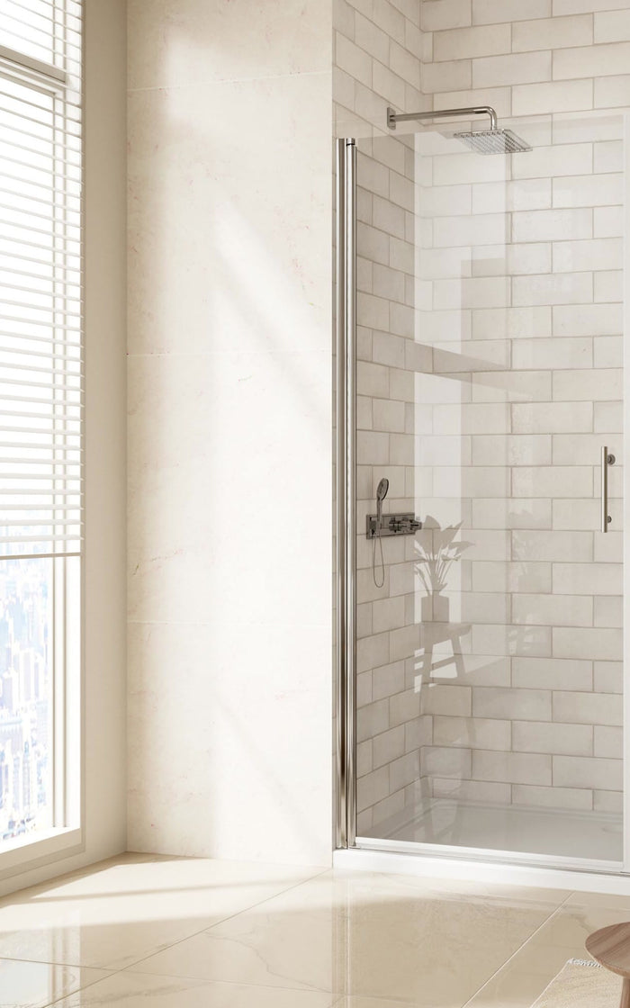 LANDOLT 25.4 in. W × 72 in. H Frameless Pivot Shower Door in Chrome — Model LD-SD-060