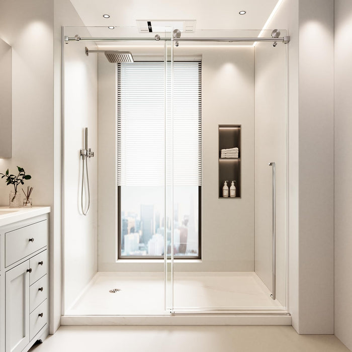 LANDOLT 56–60 in. W × 76 in. H Frameless Sliding Shower Door in Chrome — Model LD-SD-045