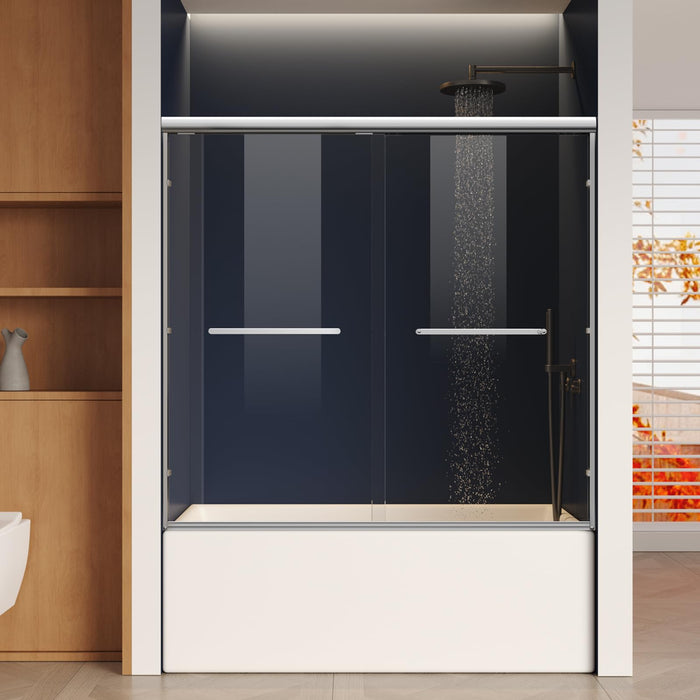 LANDOLT 56–60 in. W × 57 in. H Semi-Frameless Bathtub Door in Chrome — Model LD-SD-091