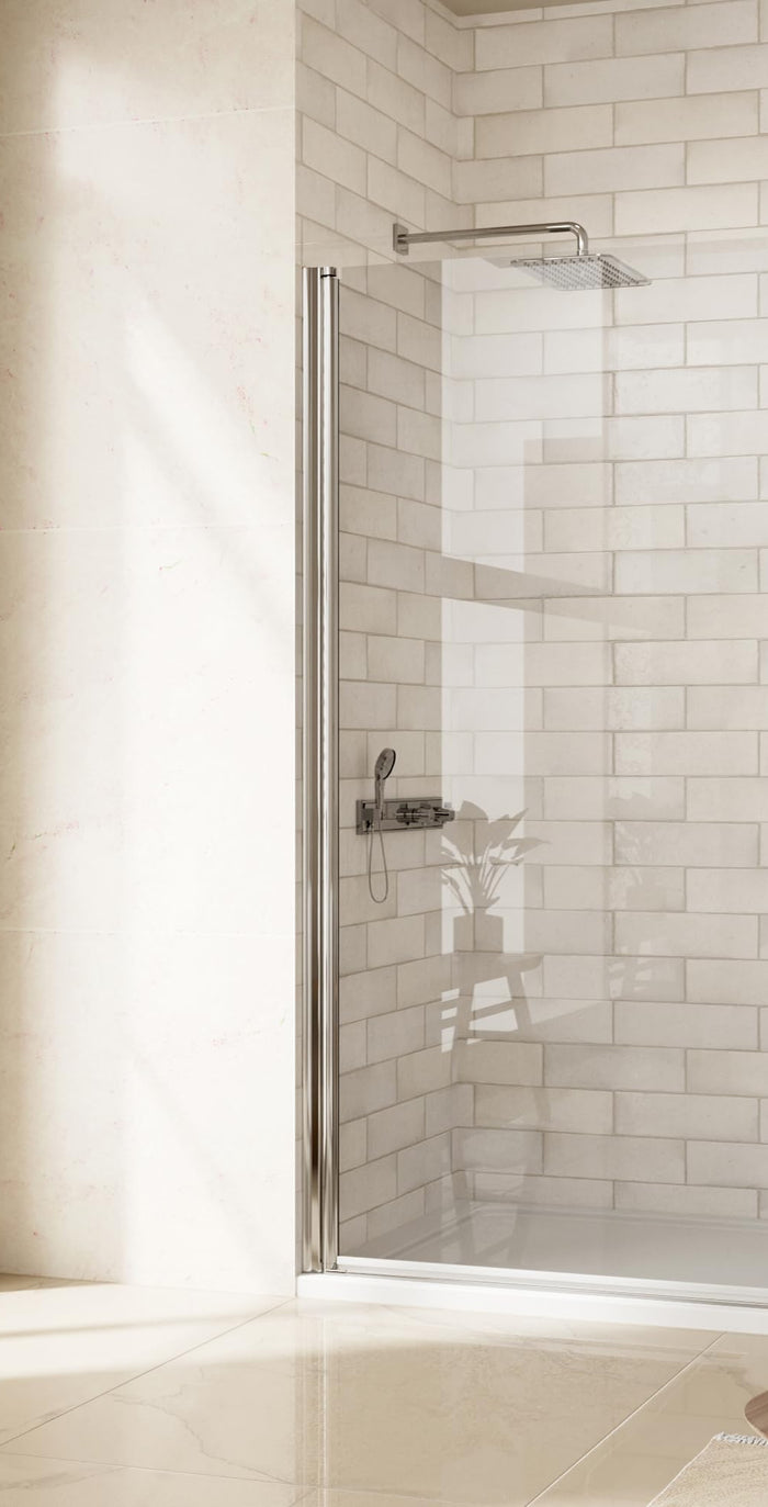 LANDOLT 35.4 in. W × 72 in. H Frameless Pivot Shower Door in Chrome — Model LD-SD-070
