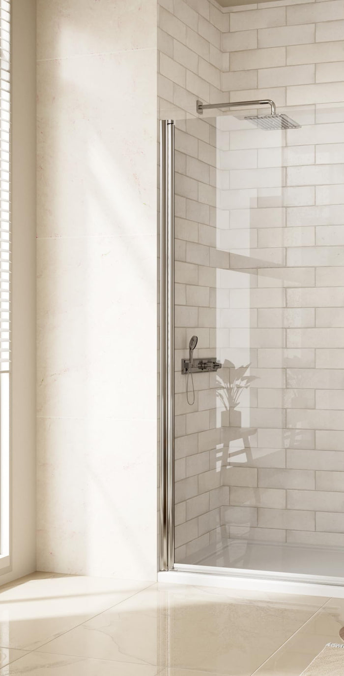 LANDOLT 31.4 in. W × 72 in. H Frameless Pivot Shower Door in Chrome — Model LD-SD-071