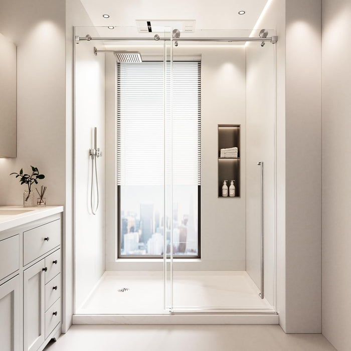 LANDOLT 50–54 in. W × 76 in. H Frameless Sliding Shower Door in Chrome — Model LD-SD-048