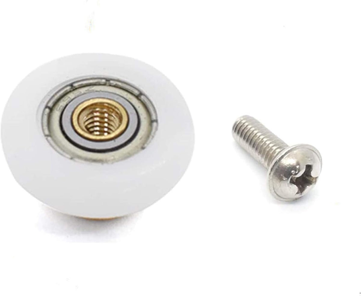 Four replacement shower door roller wheels with screws, 19 mm diameter - detail 1