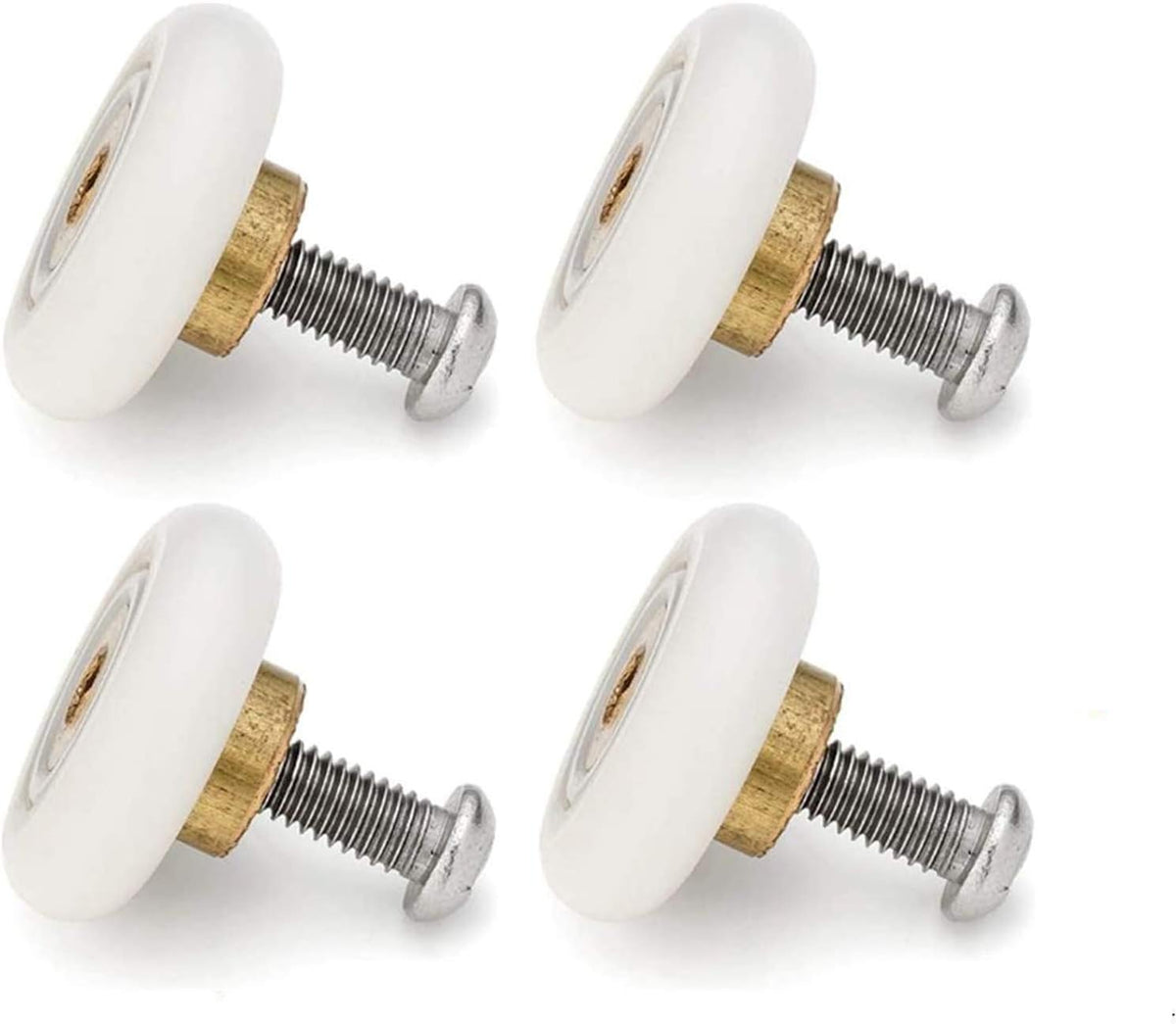 Four replacement shower door roller wheels with screws, 19 mm diameter - detail 5