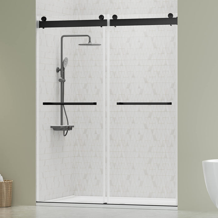 LANDOLT 60 in. W × 75 in. H Double Sliding Shower Door in Black — Model LD-SD-073